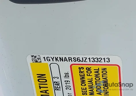 2018 Cadillac Xt5 Standard z USA, uszkodzony, nr VIN 1GYKNARS6JZ133213